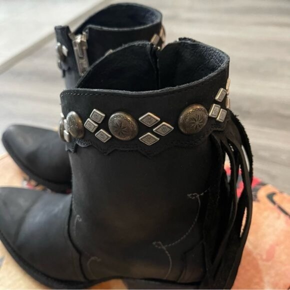 NIB Old Gringo Booties Ninna Yippee Ki Yay Ankle Leather Fringe Women Size 7 - Picture 3 of 9
